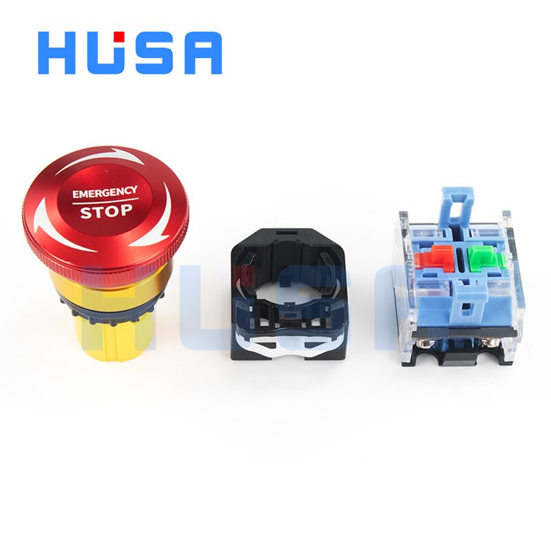 Emergency Stop Push Button Switch Factory - OEM/ODM Custom LA38 IP65 Waterproof Metal Emergency Stop Push Button Switch 1NO1NC