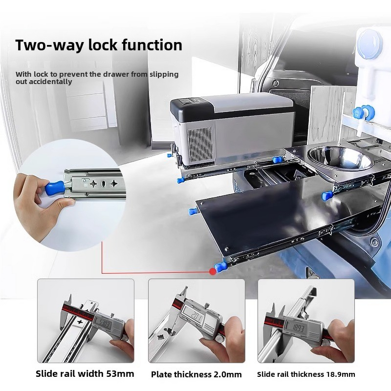 Drawer Track Manufacturer - OEM/ODM Custom 76mm Wide Heavy Duty Industrial Self Locking RV Staircase Cabinet Drawer Track