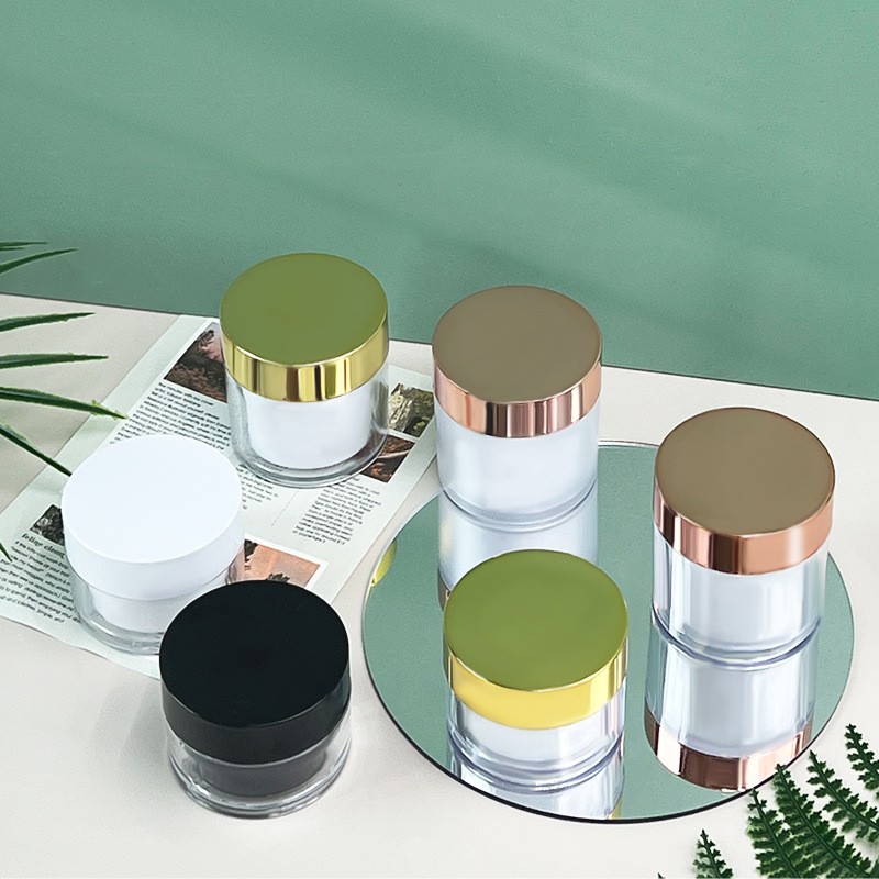 50G Cream Bottle High-Grade Double-Layer Liner Eye Cosmetic Jar Plastic Storage