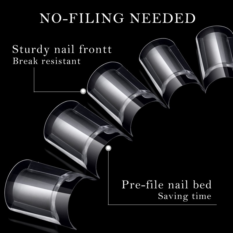 100 Pieces of Nail Art Hydrotherapy Water Filled Nail Art Patches Hollow Artificial Nails