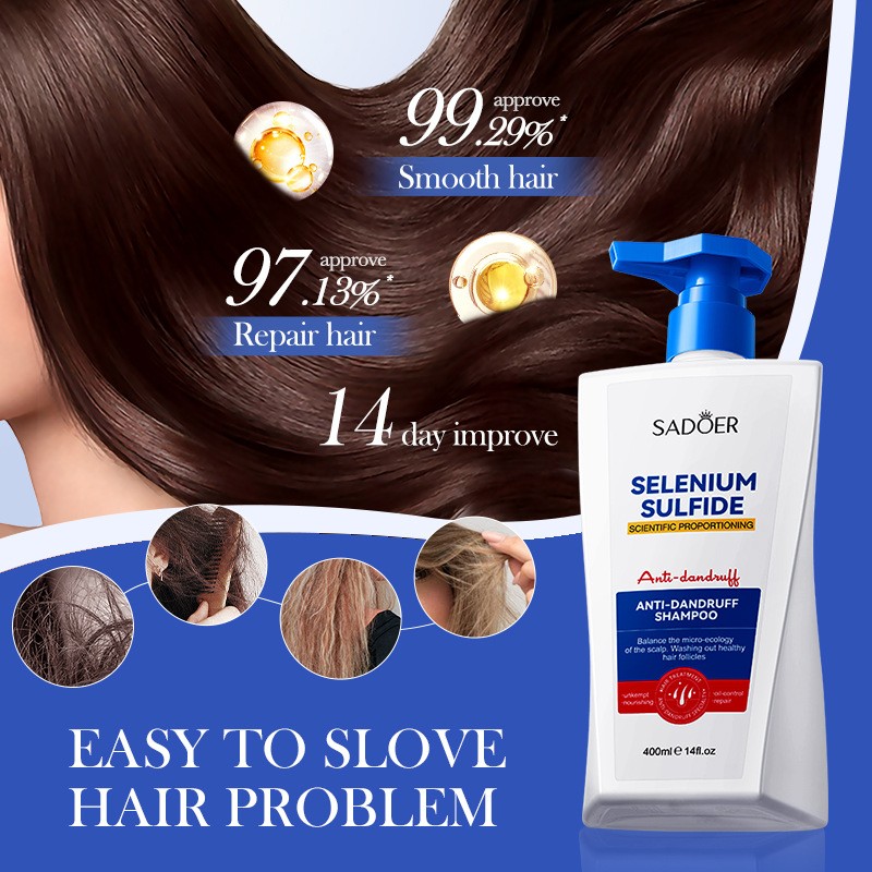 Anti-dandruff Shampoo, Selenium Disulfide Cleaning Shampoo SADOER Hair Shampoo