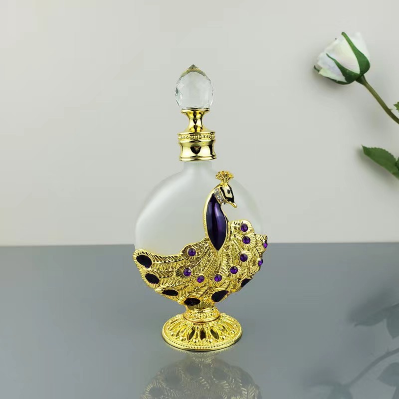 Dubai Serums Bottle 30ml Great Peacock Middle East Essential Oil Perfume Glass Coated Double Sided Virgin Pulp Style
