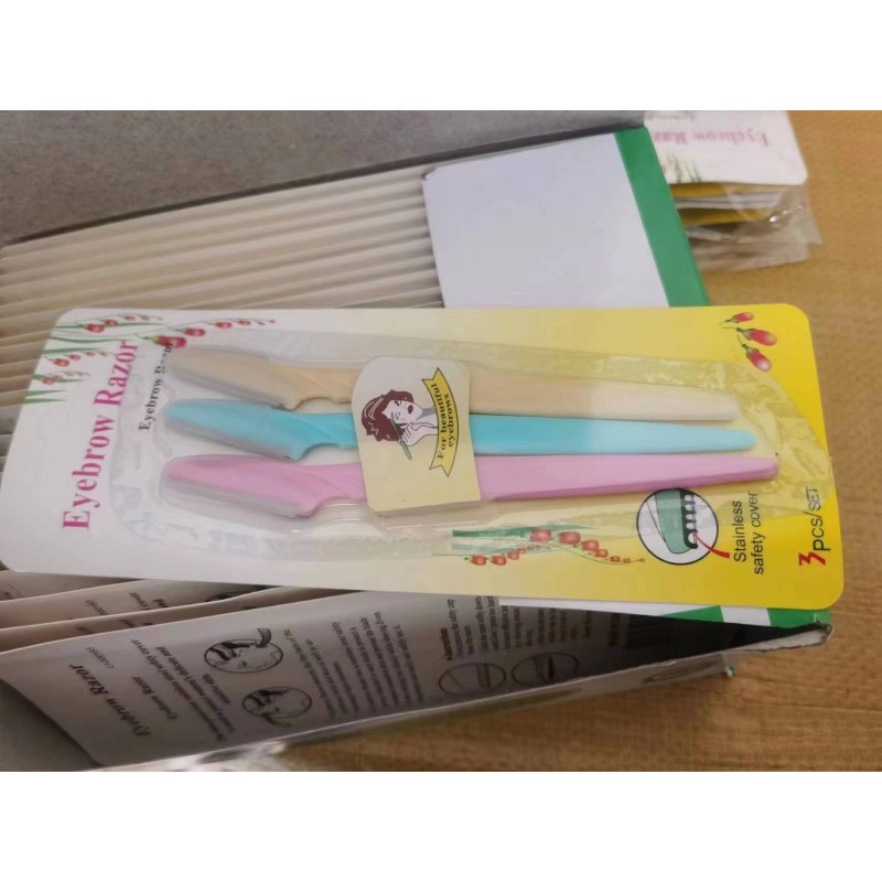 Three-Piece Factory Wholesale Eyebrow Trimmer Beauty Tools Sharp Scraper Eyebrow Trimmer