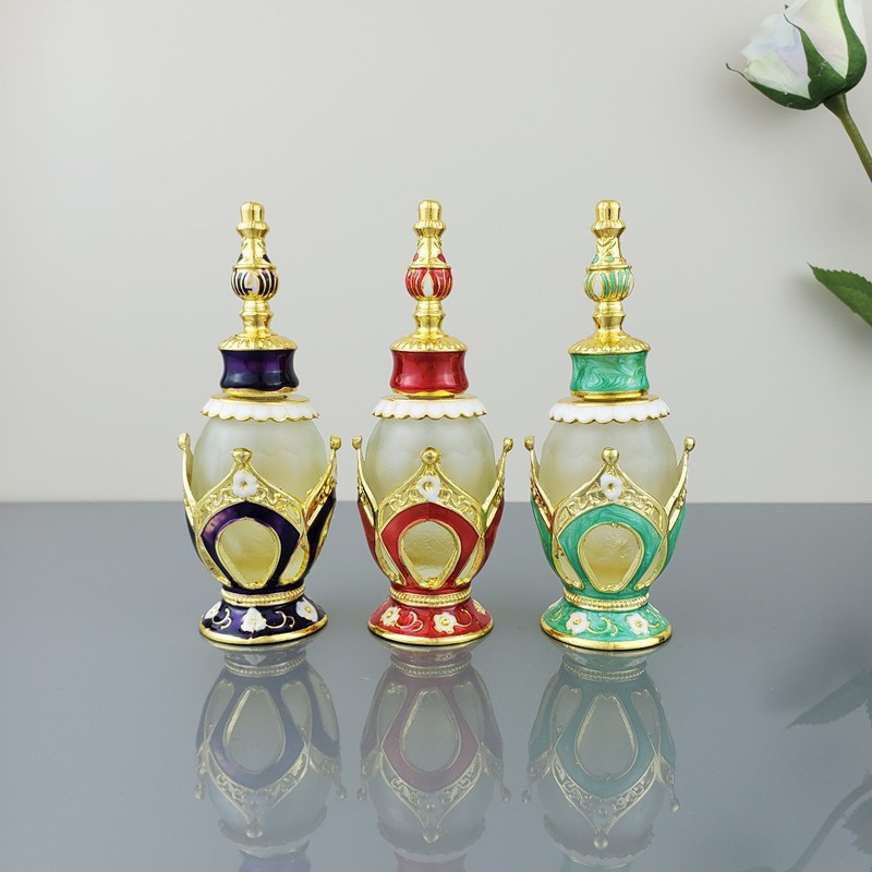 25ml Spot Refined Oil Bottle Empty Glass Perfume Bottle Screw Cap for Nail Polish Oil Screen Printed Popular Dubai Arab Middle