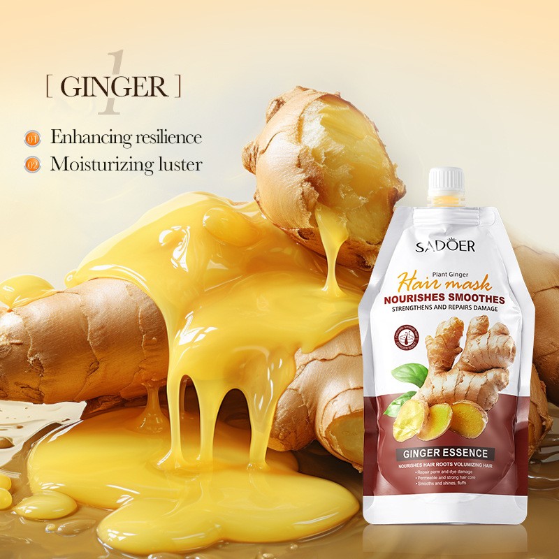 For SADOER Soft Ginger Hair Mask Cream-Based Cleansed Hair Nourishing and Repairing Moisturizer