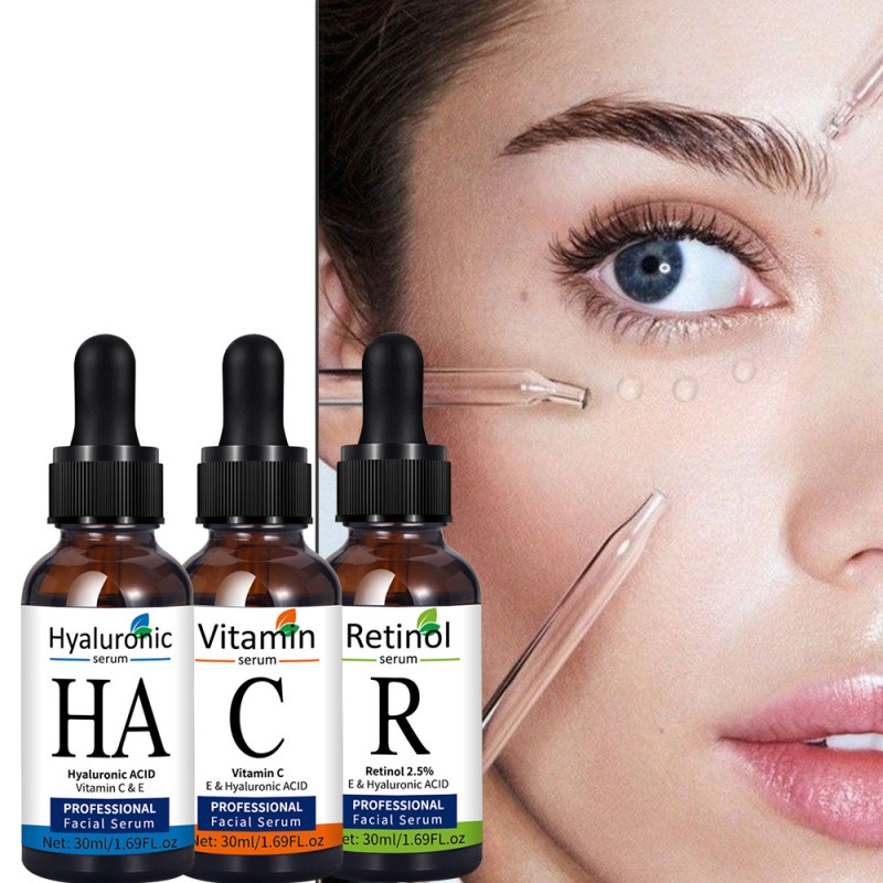 Vitamin C  Hyaluronic Acid Serum Set Azelaic Acid Seaweed Shea Butter Witch Hazel Oligopeptides Targeted Lip Whitening