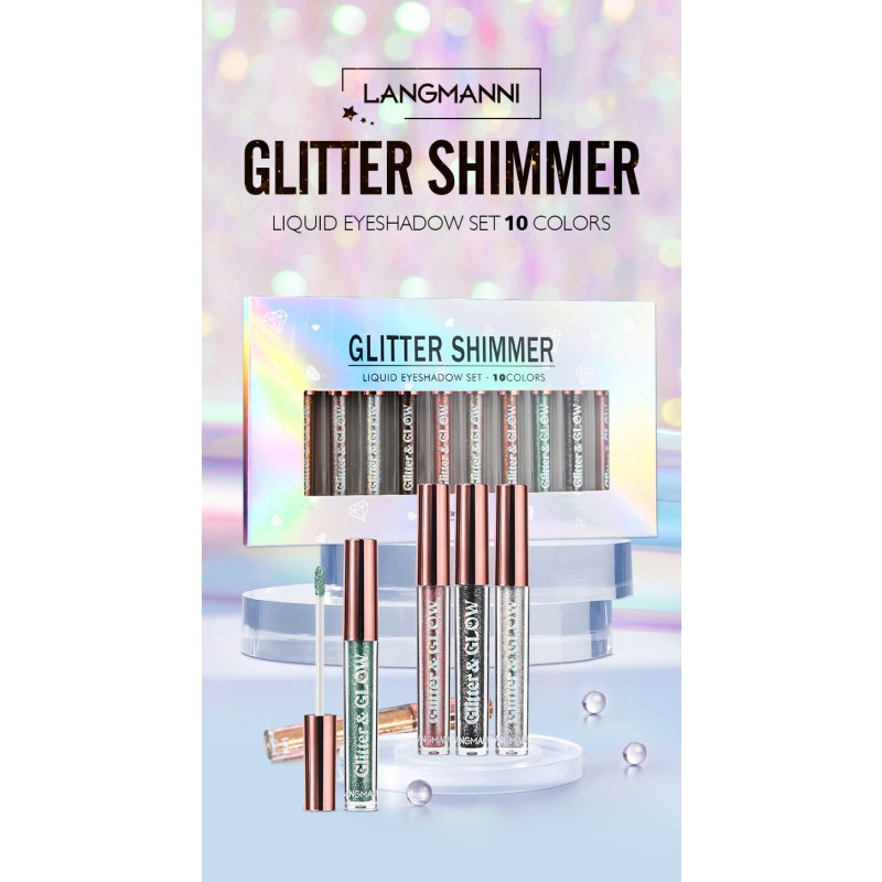 Ten Diamonds Shiny Liquid Eye Shadow Suit Psychedelic Pearl Eye Shadow Gift Box