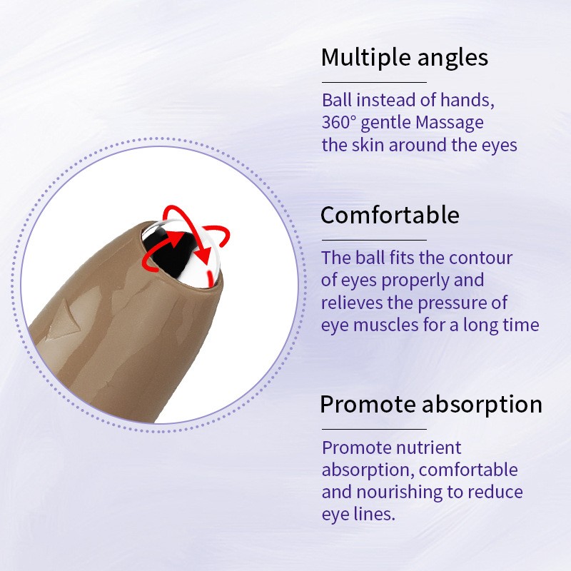 Whitening Anti-Wrinkle Moisturizing Eye Cream with Roller Massage for Dark Circles Removal