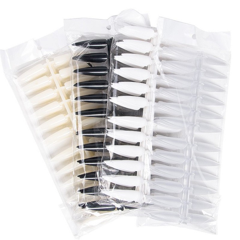 240-Piece Nail Polish Adhesive Display with Optional French Style 4 Colors of Nail Tips Color Palette for Fingers