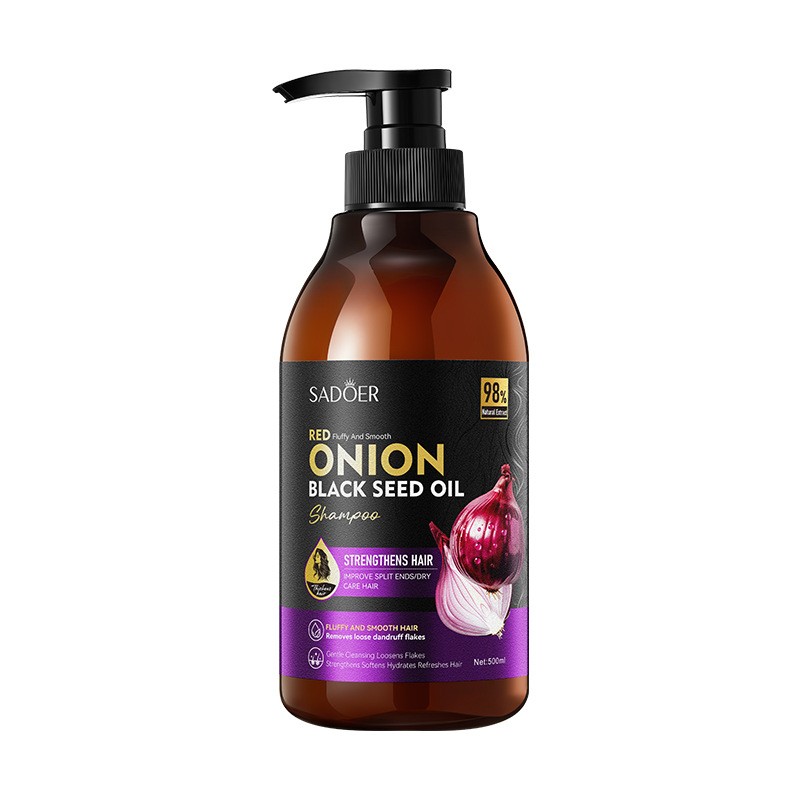 For SADOER Fluffy Shampoo Onion Black Seed Oil Nourishing Anti-Dandruff Cream Cleansed Effective for Care