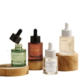 Spot High-grade 30ml50ml Flat Shoulder Thick Bottom Glass Bottle Emulsion Empty Bottle Packaging Material Serum Bottle