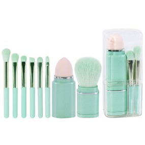 Eight in One Square Telescopic Makeup Brush Multifunctional 8pcs Powder Puff Beauty Tool for Face Use
