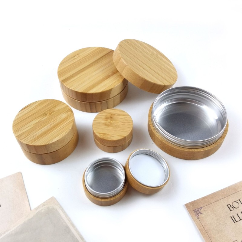 All-Inclusive Wood Handicrafts Cream Bamboo Lid Bottle for Skin Care for Face Cream Blush Face Mask