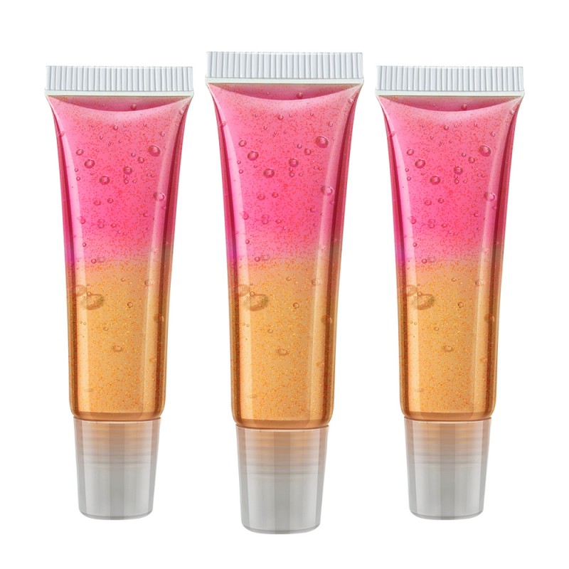 Lip Gloss Hose Organic Shiny Lip Gloss Double-layer Gel Dual Color rainbow Lip Oil