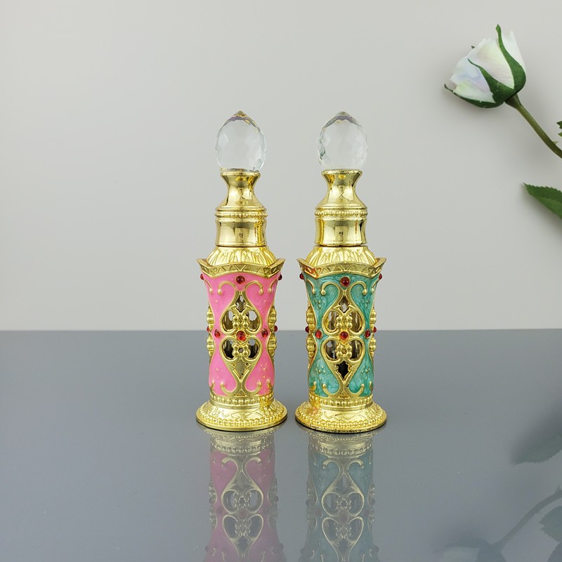 Dubai Style High-End 12ml Glass Perfume Bottle Essential Oil Sealable with Crown Cap for Nail Polish Oil