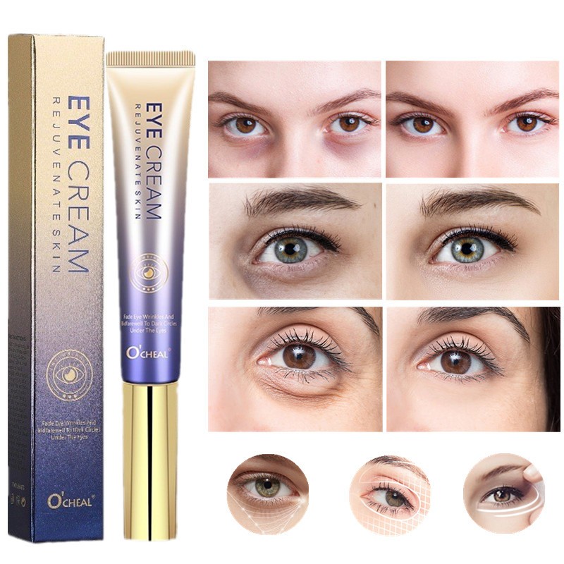 Whitening Anti-Wrinkle Moisturizing Eye Cream with Roller Massage for Dark Circles Removal