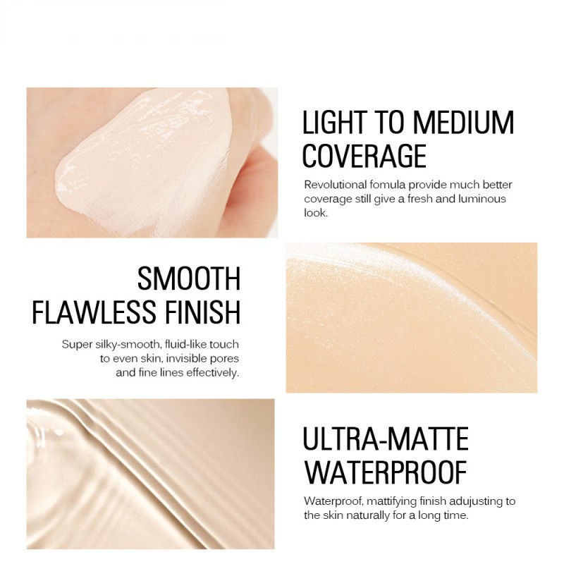 Natural Lasting 15ml Concealer with Radiant Finish Waterproof Foundation for Dark Skin Tone Mineral Loose Powder Cream