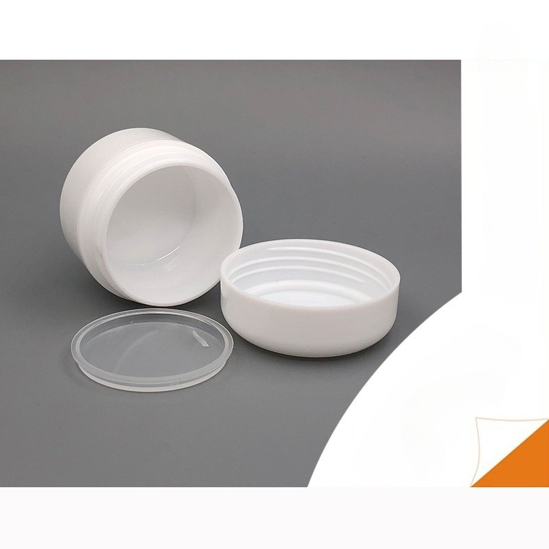 Silver PP Double Layer Cream Bottle Rounded Face Mask Jar 5g10g20g30g50g100g200g