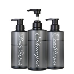 Square Shoulder 500ml Press Shampoo Shower Gel Bottle PET Plastic Body Lotion Hair Conditioner Sub-Packaging