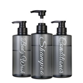 Square Shoulder 500ml Press Shampoo Shower Gel Bottle PET Plastic Body Lotion Hair Conditioner Sub-Packaging