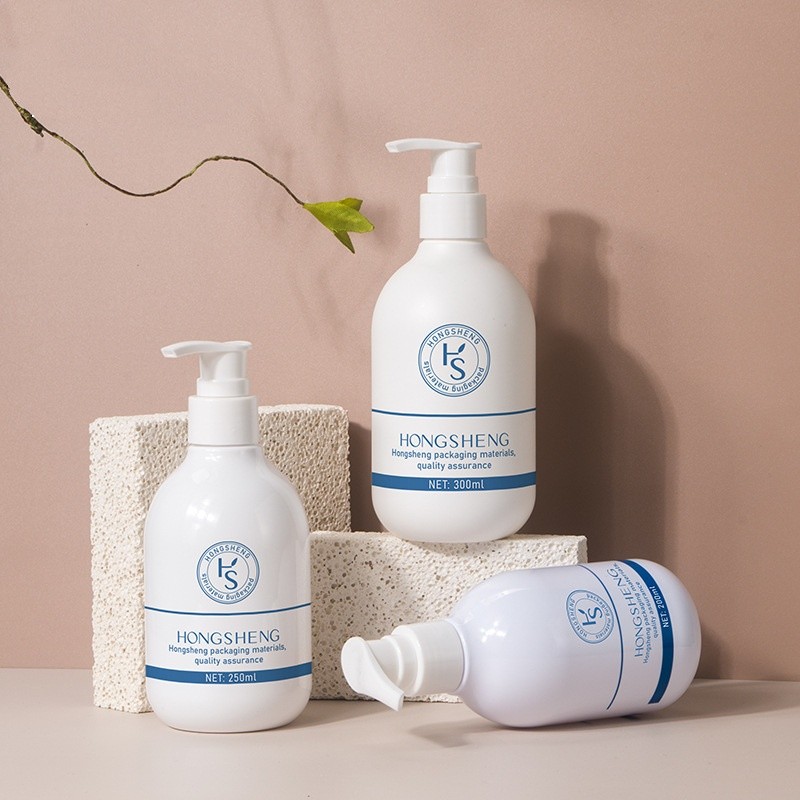 PET Milk Bottle Type 200ml/250ml/300ml Plastic Bottles for Shampoo Shower Gel Facial Cleanser