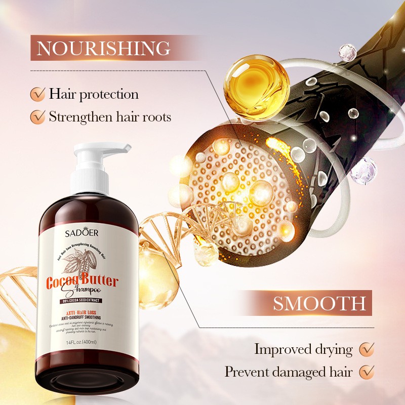 For SADOER Cocoa Butter Anti-Hair Loss Shampoo and Conditioner Cream Form Cleanser