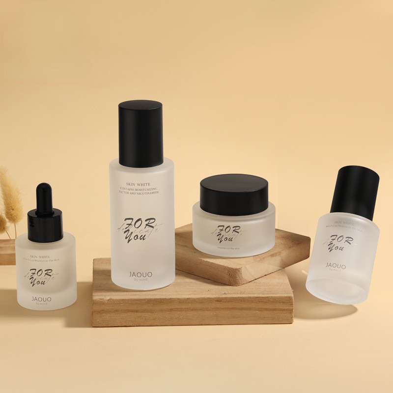 New Cosmetic Bottle Glass Serum Cream Bottle Press Lotion Bottle Brand Printable