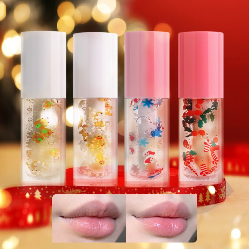 Big Brush Head Thick Stick Pure Transparent Lip Balm Lipstick Christmas Lip Oil 2024