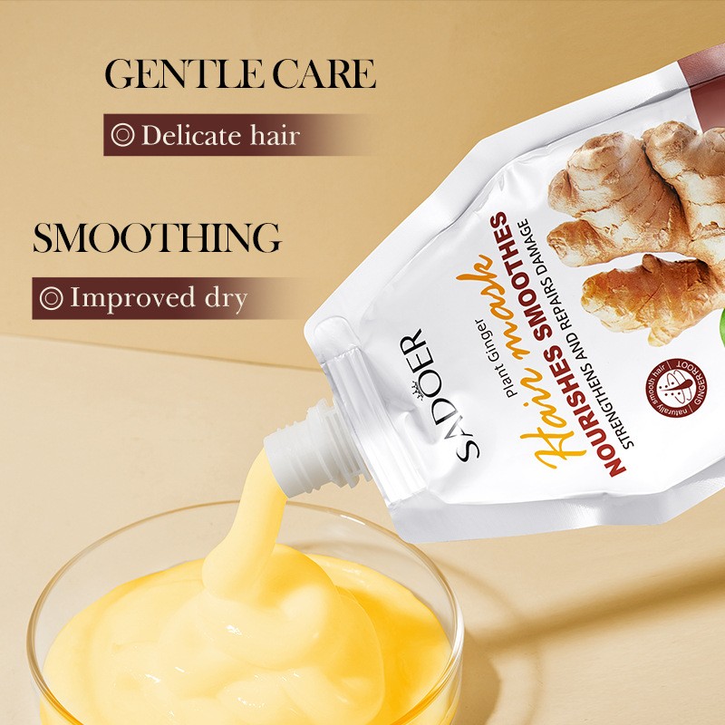 For SADOER Soft Ginger Hair Mask Cream-Based Cleansed Hair Nourishing and Repairing Moisturizer