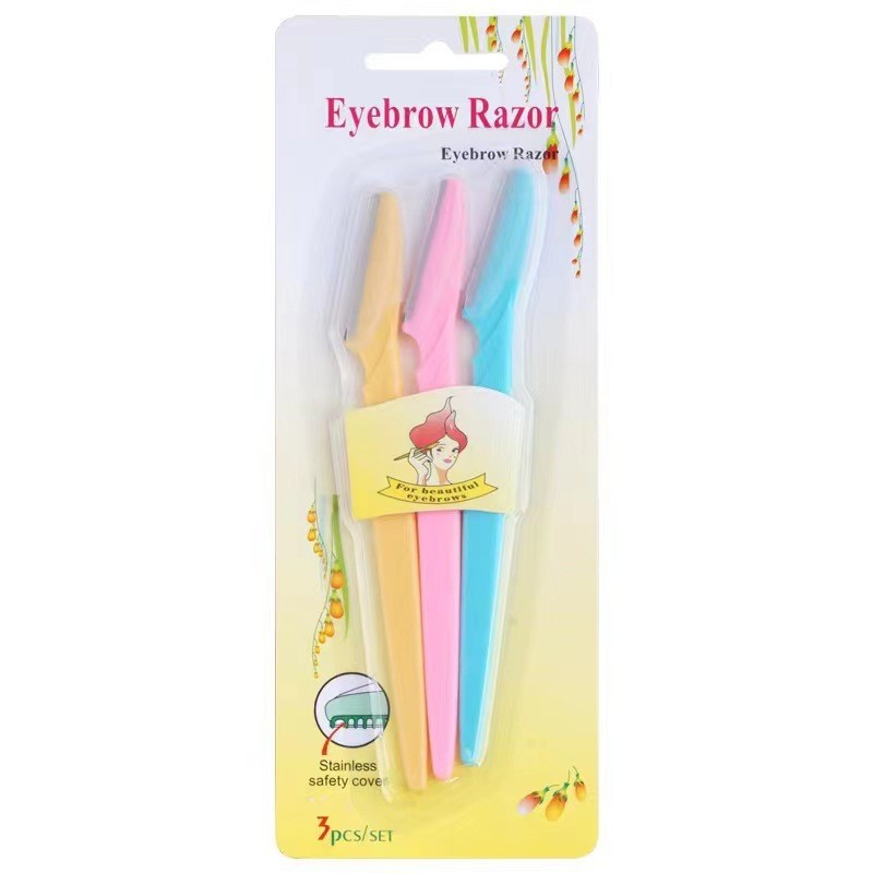 Three-Piece Factory Wholesale Eyebrow Trimmer Beauty Tools Sharp Scraper Eyebrow Trimmer