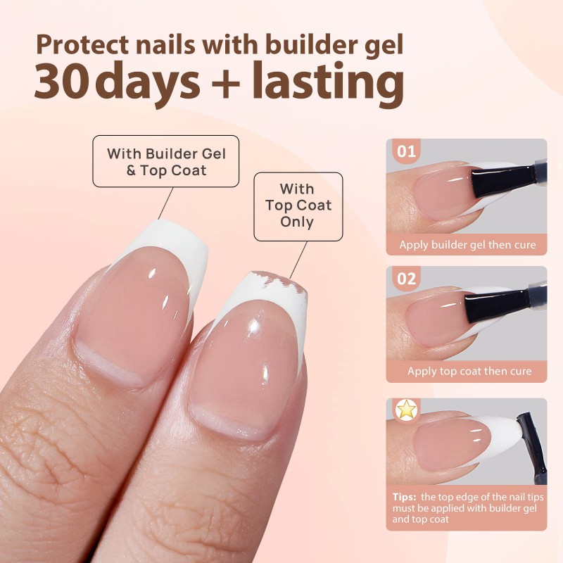 Detachable Full Stick French Style Nail Plate Short Style pink White Seamless Wearing armor