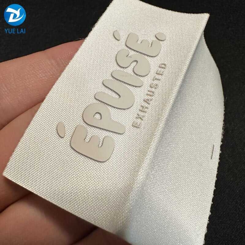Silicon Woven Label Manufacturer - OEM/ODM Custom Clothing Logo Manufacturer 3D Silicone Embossed Woven Label for Hang Tag