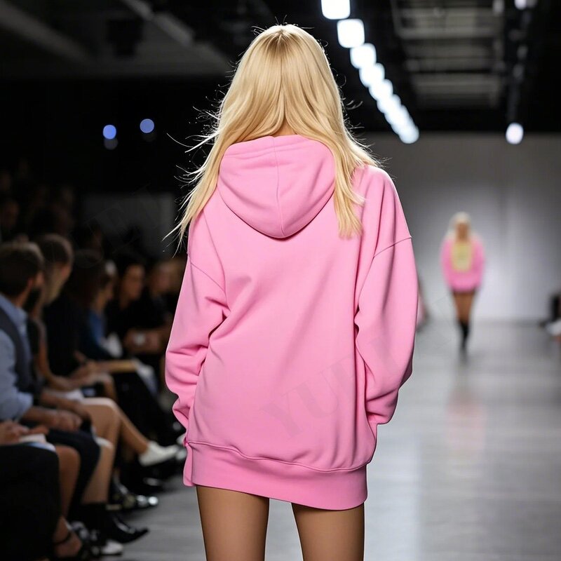 Hoodies Sweatshirts Manufacturer - OEM/ODM Custom Embroidered Hoodies Cotton Clothing Pink Plus Size Womens Hoodies