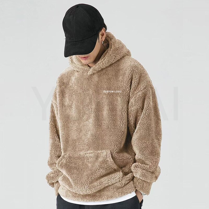 Hoodie Manufacturer - OEM/ODM Custom Best Seller Oversized Sherpa Hoodie Brand Logo Embroidery
