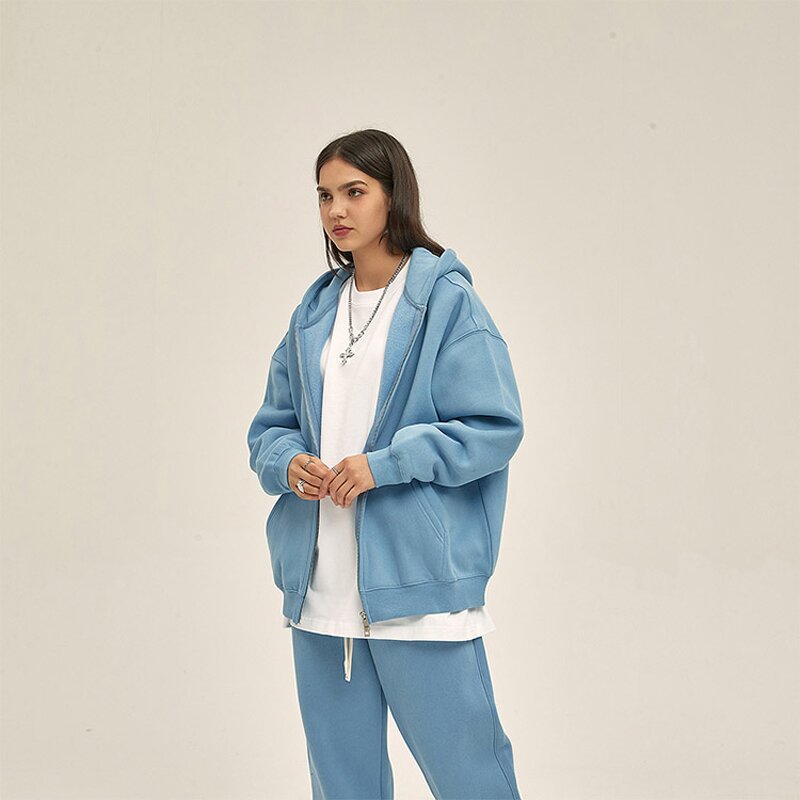 Sweatshirt Factory - OEM/ODM Custom High Quality Unisex Sweatshirt Embroidered Logo Hooded Zip