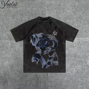 Acid Wash T-Shirt Factory - OEM/ODM Custom Clothing Manufacturers High Quality Men's Acid Wash T-Shirt 100% Cotton