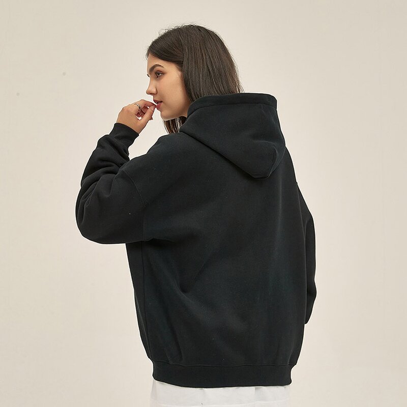 Zip Hoodie Manufacturer - OEM/ODM Custom Wholesale Custom Unisex Zip Hoodie Solid Black 100% Cotton