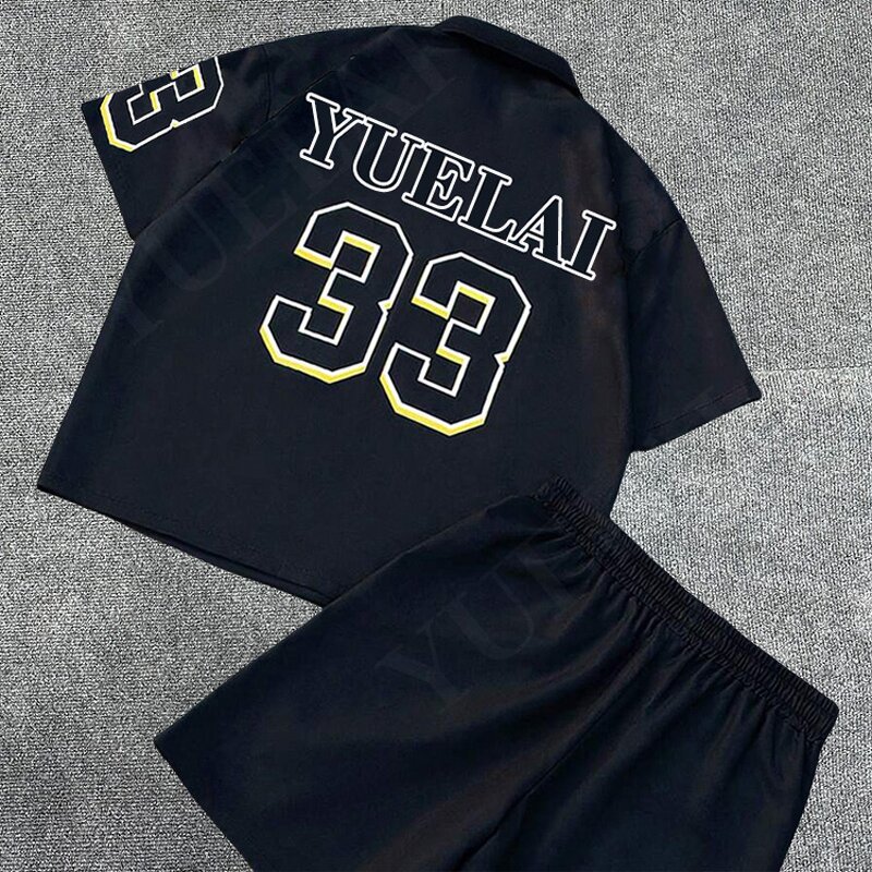 Men's Tops Shorts Set Manufacturer - OEM/ODM Custom Clothing Manufacturers Brand Graphic Printing Vintage Mens Loose Sport Set