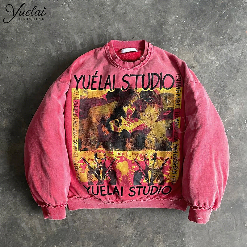 Fleece Crewneck Sweatshirt Factory - OEM/ODM Custom Logo Fleece 580gsm Heavyweight Crewneck Sweatshirt Dtg Printing