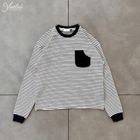 Men's Casual Long Sleeve T-Shirt Factory - OEM/ODM Custom Clothing Manufacturer Embroidery Screen Printing Cotton Stripe Long Sleeve