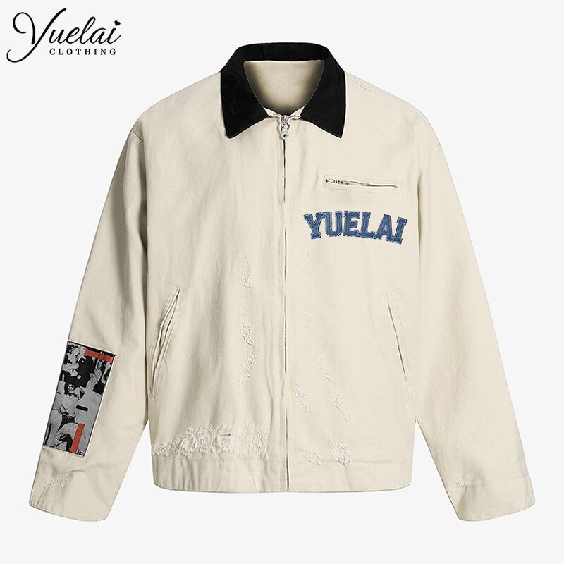 Men's Jacket Factory - OEM/ODM Custom Clothing Manufacturers Winter Autumn Logo Men's Jacket Loose Zipper Casual Fashion