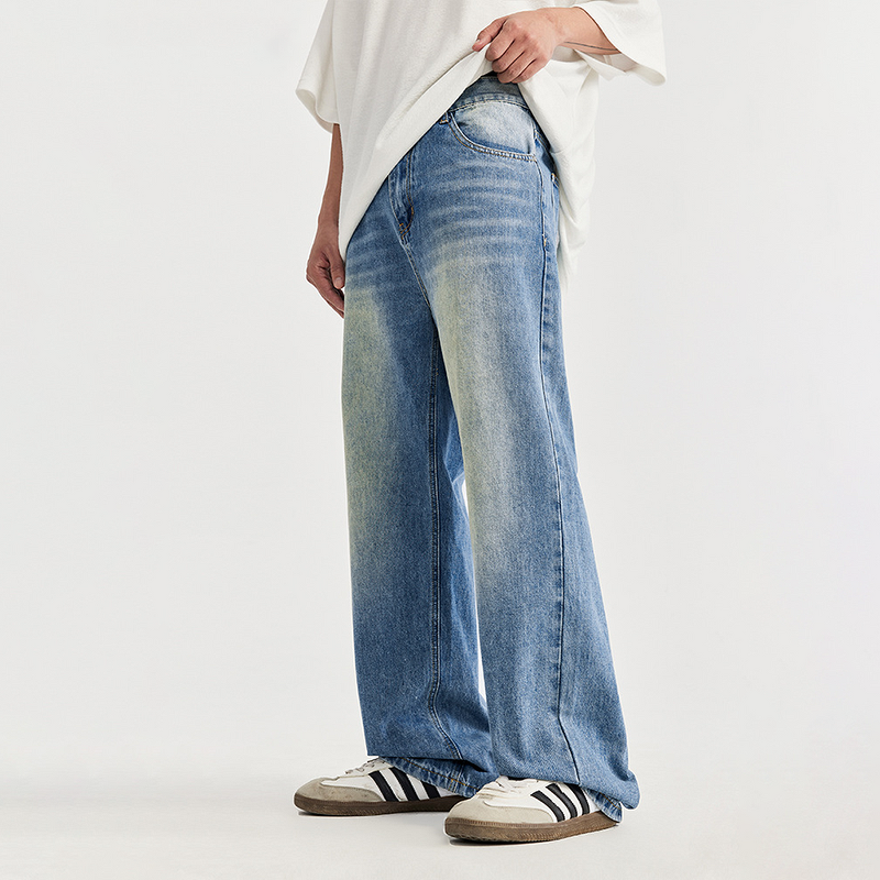 Customized Men's Jeans Manufacturer - OEM/ODM Custom Factory Customized Men's Jeans Streetwear Hip Hop Casual Wide Leg