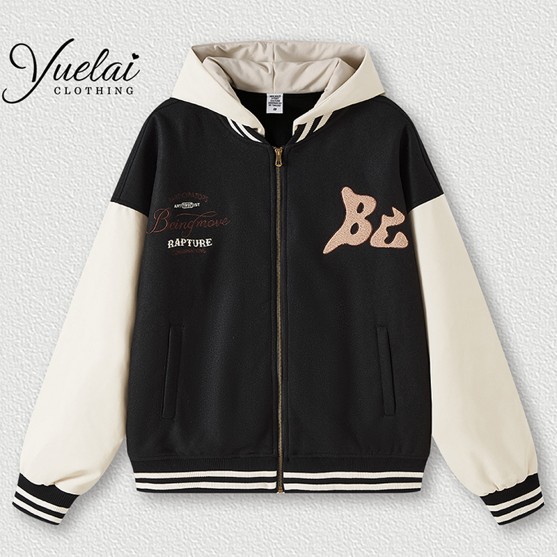 Men's Baseball Jacket Factory - OEM/ODM Custom 2025 New Arrival Men's Trendy Japanese Baseball Uniform Hooded Retro