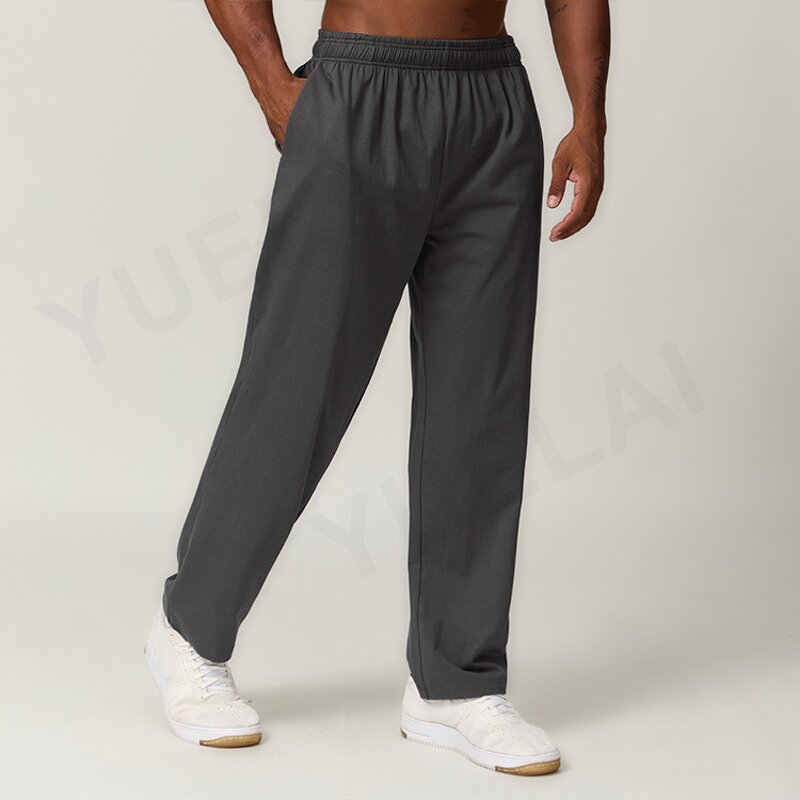 Trousers Factory - OEM/ODM Custom Wholesale Casual Breathable High Quality Straight Trousers 100% Cotton Knitted Loose