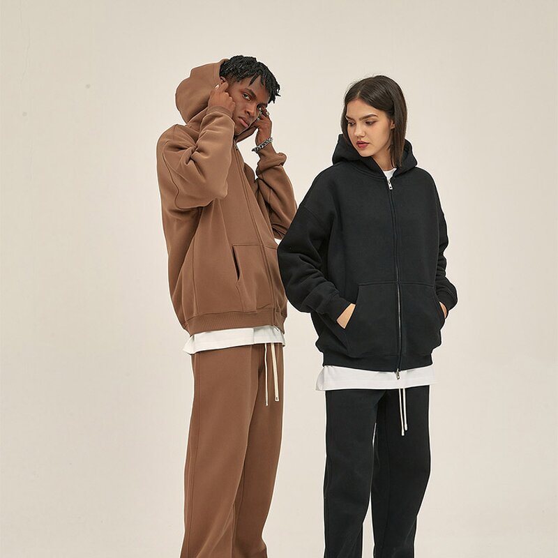 Zip Hoodie Manufacturer - OEM/ODM Custom Wholesale Custom Unisex Zip Hoodie Solid Black 100% Cotton