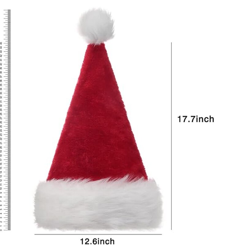 Christmas Hat Factory - OEM/ODM Custom Christmas Theme Classic Plush Velvet Red Christmas Costume Santa Claus Adult Hat