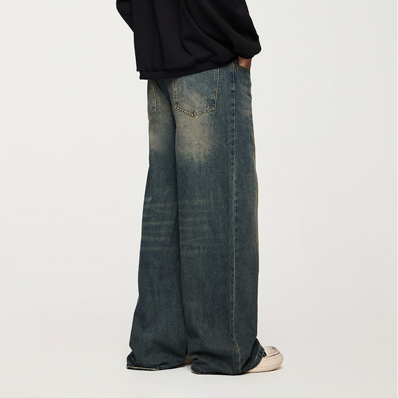 Men's Jeans Factory - OEM/ODM Custom 2025 New Men's Jeans Wholesale Custom Washed Baggy Jeans Cleanfit Straight-leg