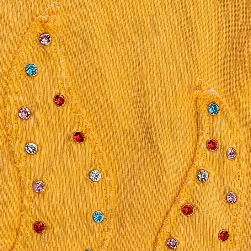 Men's T-shirt Manufacturer - OEM/ODM Custom Logo 100%Cotton Men's T-shirt Patchwork Rhinestone Oversize Boxy Cropped