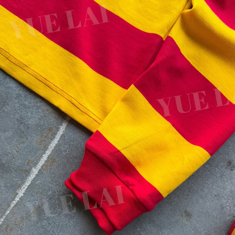 Men's Sports T-shirts Manufacturer - OEM/ODM Custom Clothing Manufacturers Stripe T-shirt Embroidery Long Sleeve Double-layered