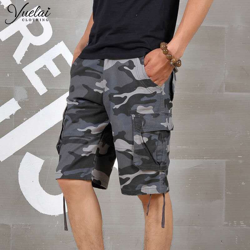 Cargo Shorts Factory - OEM/ODM Custom Wholesale Men's Loose Cropped Camo Cargo Shorts Summer
